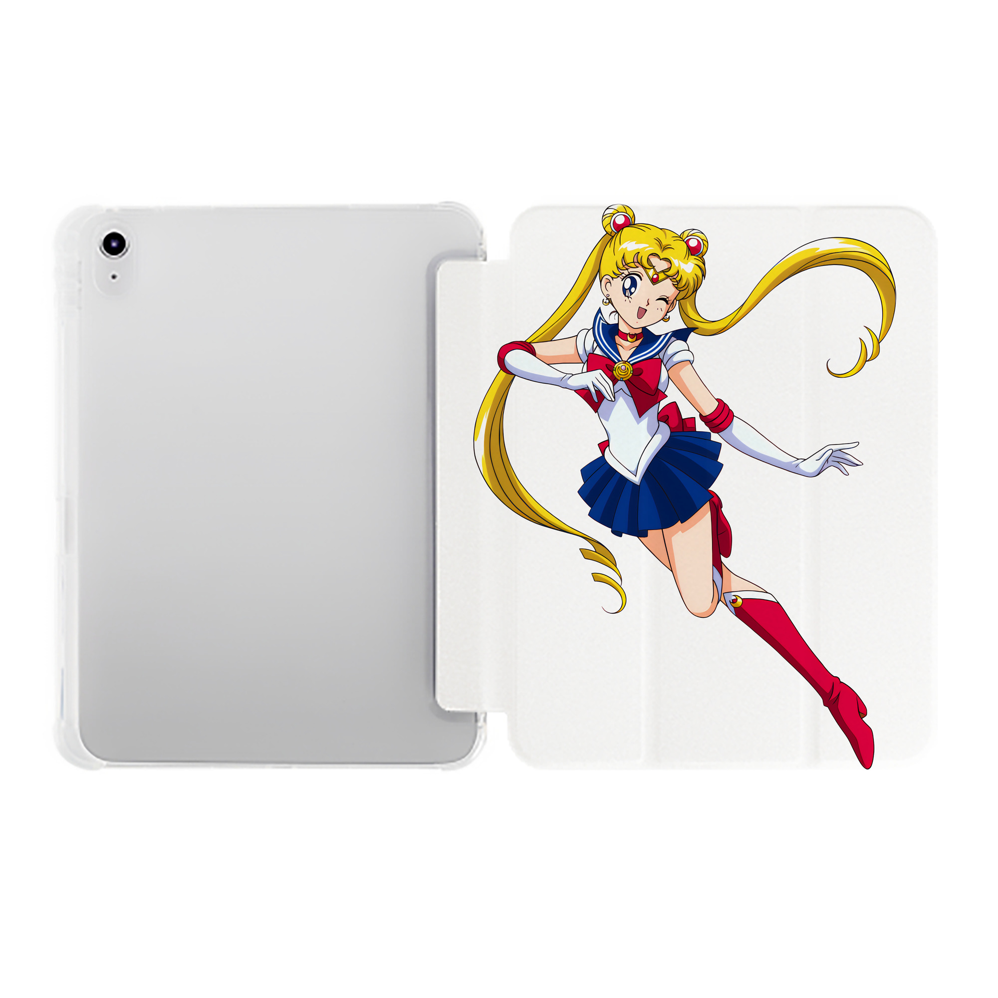 （画像用） 美少女戦士セーラームーン 月野 うさぎ つきの うさぎ Sailor Moon Tsukino Usagi IPad ケース ペン収納付き 三つ折りスタンド PUレザー×シリコン 対応機種9.5/10.5/10.9インチ